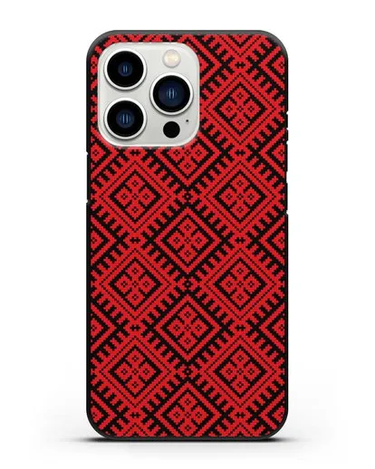 Чехол с белорусским орнаментом и символом Чистота силиконовый для iPhone 13 Pro