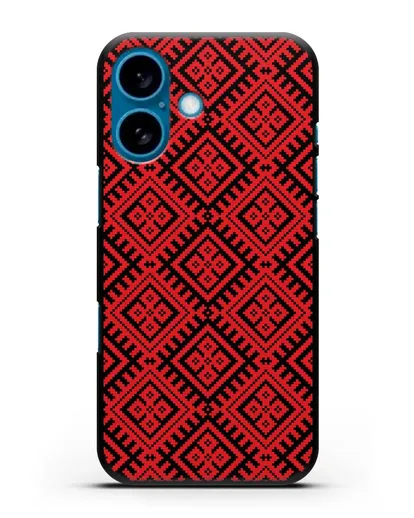 Чехол с белорусским орнаментом и символом Чистота силиконовый для iPhone 16