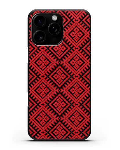 Чехол с белорусским орнаментом и символом Чистота силиконовый для iPhone 16 Pro Max