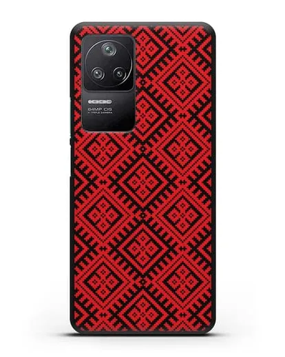 Чехол с белорусским орнаментом и символом Чистота силиконовый для Xiaomi Poco F4