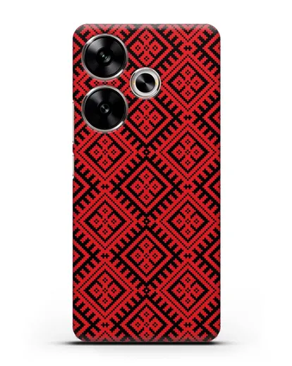 Чехол с белорусским орнаментом и символом Чистота силиконовый для Xiaomi Poco F6