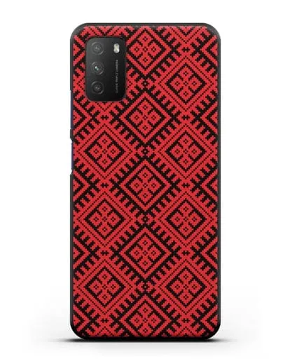 Чехол с белорусским орнаментом и символом Чистота силиконовый для Xiaomi Poco M3