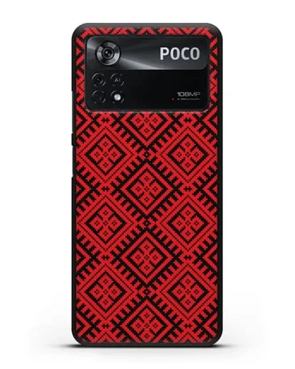 Чехол с белорусским орнаментом и символом Чистота силиконовый для Xiaomi Poco X4 Pro