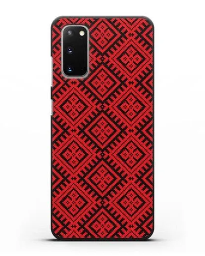 Чехол с белорусским орнаментом и символом Чистота силиконовый для Samsung Galaxy S20 [SM-G980F]
