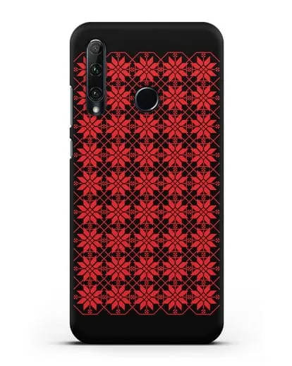 Чехол с белорусским орнаментом и символом Богатство силиконовый для Honor 20e