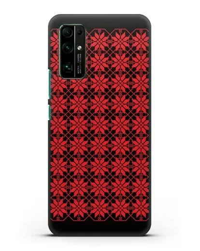 Чехол с белорусским орнаментом и символом Богатство силиконовый для Honor 30