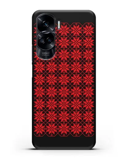 Чехол с белорусским орнаментом и символом Богатство силиконовый для Honor 90 Lite