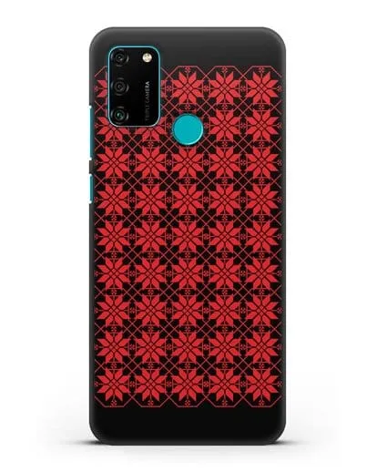 Чехол с белорусским орнаментом и символом Богатство силиконовый для Honor 9A
