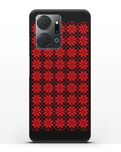 Чехол с белорусским орнаментом и символом Богатство силиконовый для Honor X7a