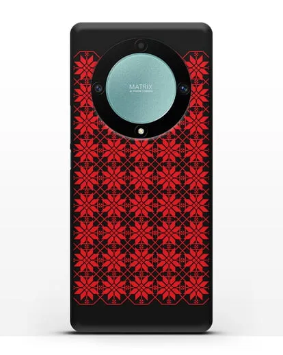 Чехол с белорусским орнаментом и символом Богатство силиконовый для Honor X9a