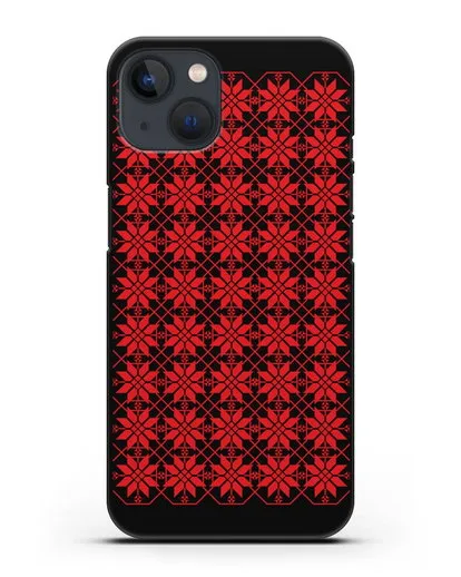 Чехол с белорусским орнаментом и символом Богатство силиконовый для iPhone 13 Mini