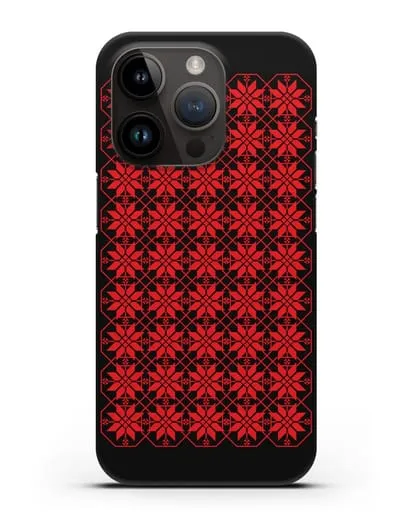 Чехол с белорусским орнаментом и символом Богатство силиконовый для iPhone 14 Pro