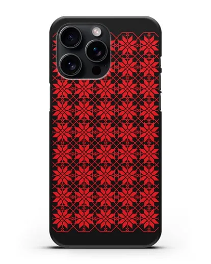 Чехол с белорусским орнаментом и символом Богатство силиконовый для iPhone 15 Pro Max