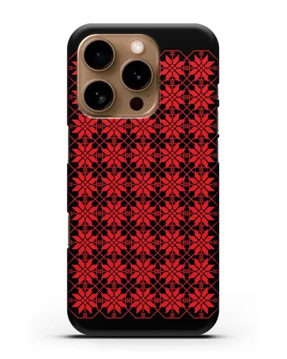 Чехол с белорусским орнаментом и символом Богатство силиконовый для iPhone 16 Pro