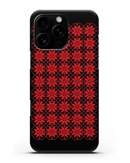 Чехол с белорусским орнаментом и символом Богатство силиконовый для iPhone 16 Pro Max