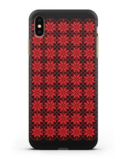 Чехол с белорусским орнаментом и символом Богатство силиконовый для iPhone XS Max