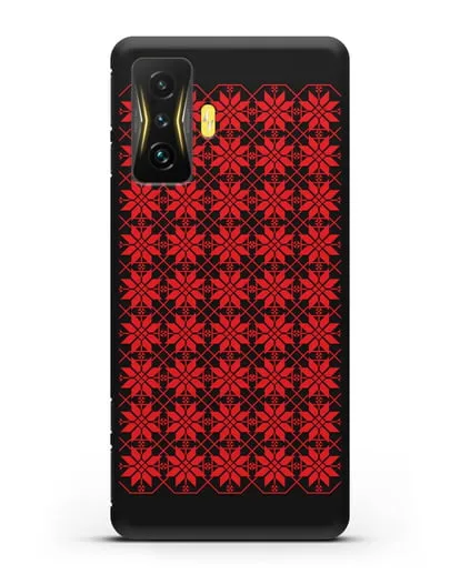 Чехол с белорусским орнаментом и символом Богатство силиконовый для Xiaomi Poco F4 GT