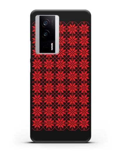 Чехол с белорусским орнаментом и символом Богатство силиконовый для Xiaomi Poco F5 Pro