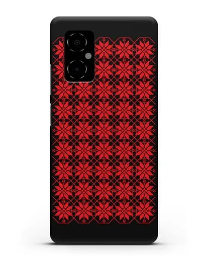 Чехол с белорусским орнаментом и символом Богатство силиконовый для Xiaomi Poco M4 5G