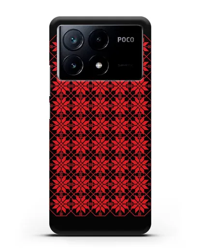 Чехол с белорусским орнаментом и символом Богатство силиконовый для Xiaomi Poco X6 Pro