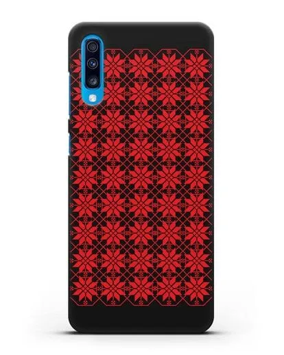 Чехол с белорусским орнаментом и символом Богатство силиконовый для Samsung Galaxy A70 [SM-A705F]