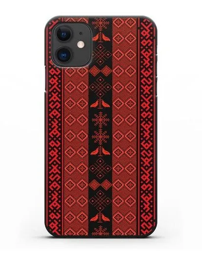 Чехол с белорусским орнаментом и символами Любовь, Чистота силиконовый для iPhone 11