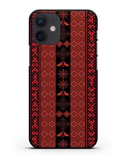 Чехол с белорусским орнаментом и символами Любовь, Чистота силиконовый для iPhone 12 mini