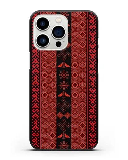 Чехол с белорусским орнаментом и символами Любовь, Чистота силиконовый для iPhone 13 Pro