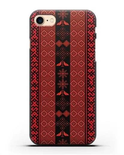 Чехол с белорусским орнаментом и символами Любовь, Чистота силиконовый для iPhone 8