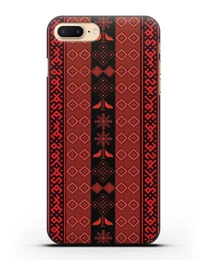 Чехол с белорусским орнаментом и символами Любовь, Чистота силиконовый для iPhone 8 Plus