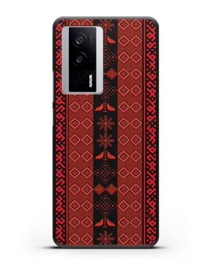 Чехол с белорусским орнаментом и символами Любовь, Чистота силиконовый для Xiaomi Poco F5 Pro