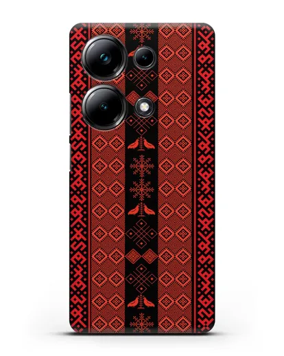 Чехол с белорусским орнаментом и символами Любовь, Чистота силиконовый для Xiaomi Poco M6 Pro