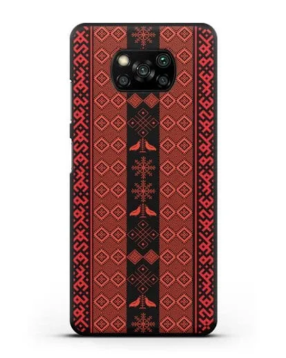 Чехол с белорусским орнаментом и символами Любовь, Чистота силиконовый для Xiaomi Poco X3