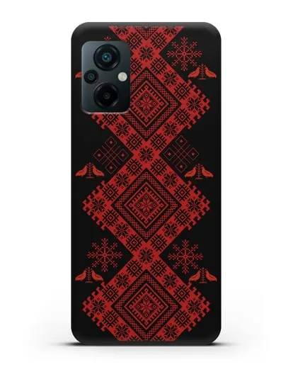 Чехол с белорусским красным орнаментом и женскими символами силиконовый для Xiaomi Poco M5