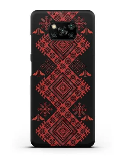 Чехол с белорусским красным орнаментом и женскими символами силиконовый для Xiaomi Poco X3