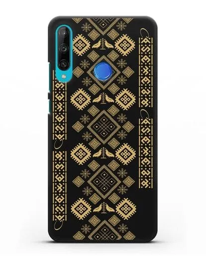 Чехол с белорусским золотым орнаментом и женскими символами силиконовый для Honor 9C