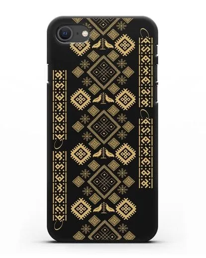 Чехол с белорусским золотым орнаментом и женскими символами силиконовый для iPhone SE 2020