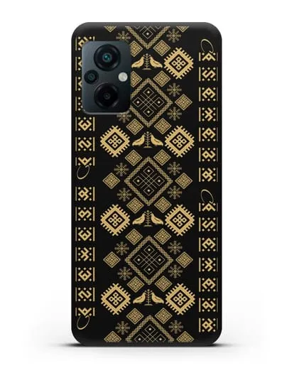 Чехол с белорусским золотым орнаментом и женскими символами силиконовый для Xiaomi Poco M5