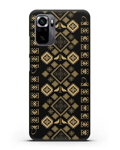 Чехол с белорусским золотым орнаментом и женскими символами силиконовый для Xiaomi Poco M5s
