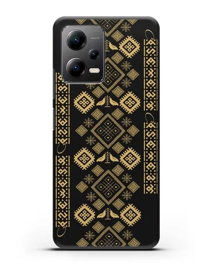 Чехол с белорусским золотым орнаментом и женскими символами силиконовый для Xiaomi Poco X5