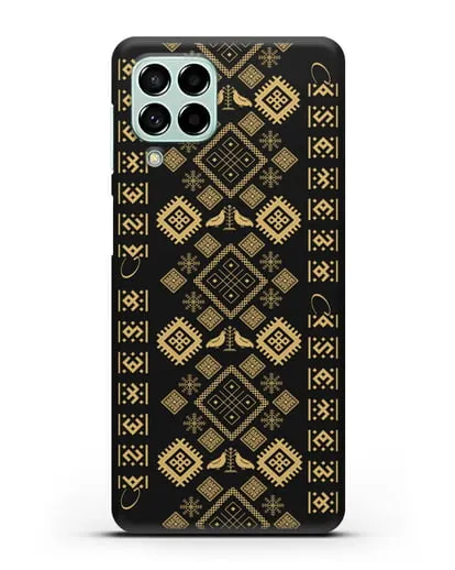 Чехол с белорусским золотым орнаментом и женскими символами силиконовый для Samsung Galaxy M53 [SM-M536]