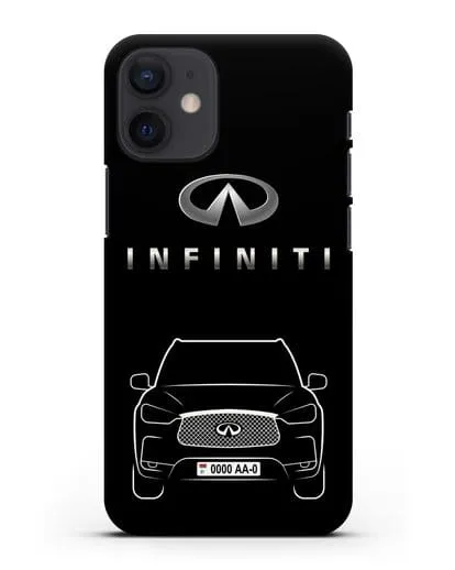 Чехол Infiniti QX с номерным знаком силиконовый для iPhone 12 mini