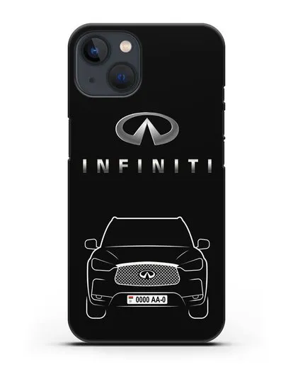 Чехол Infiniti QX с номерным знаком силиконовый для iPhone 13 Mini