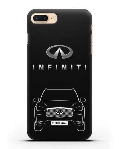 Чехол Infiniti QX с номерным знаком силиконовый для iPhone 7 Plus