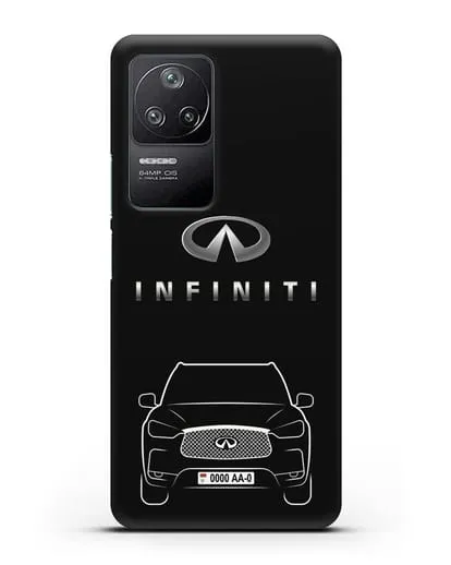 Чехол Infiniti QX с номерным знаком силиконовый для Xiaomi Poco F4
