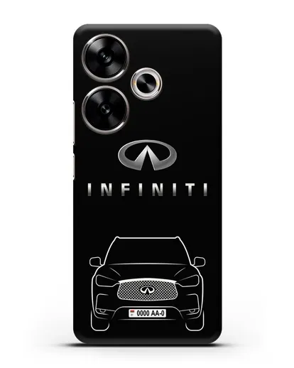 Чехол Infiniti QX с номерным знаком силиконовый для Xiaomi Poco F6