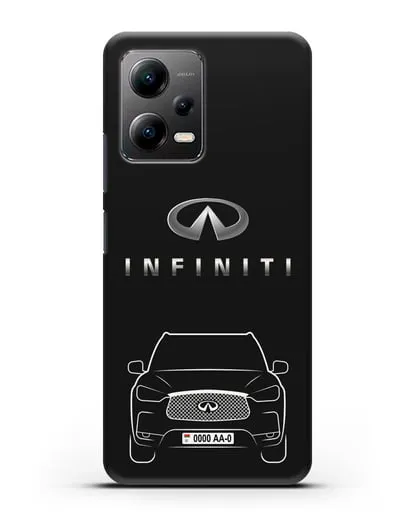Чехол Infiniti QX с номерным знаком силиконовый для Xiaomi Poco X5