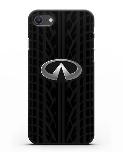 Чехол с логотипом Инфинити с протектором шин силиконовый для iPhone SE 2020