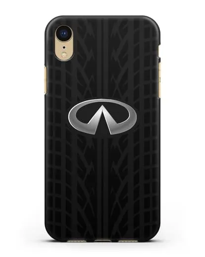 Чехол с логотипом Инфинити с протектором шин силиконовый для iPhone XR