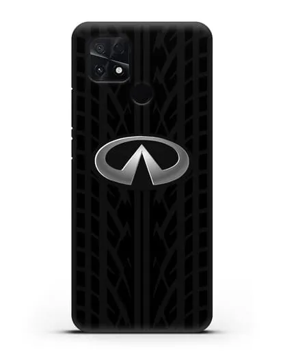 Чехол с логотипом Инфинити с протектором шин силиконовый для Xiaomi Poco C40